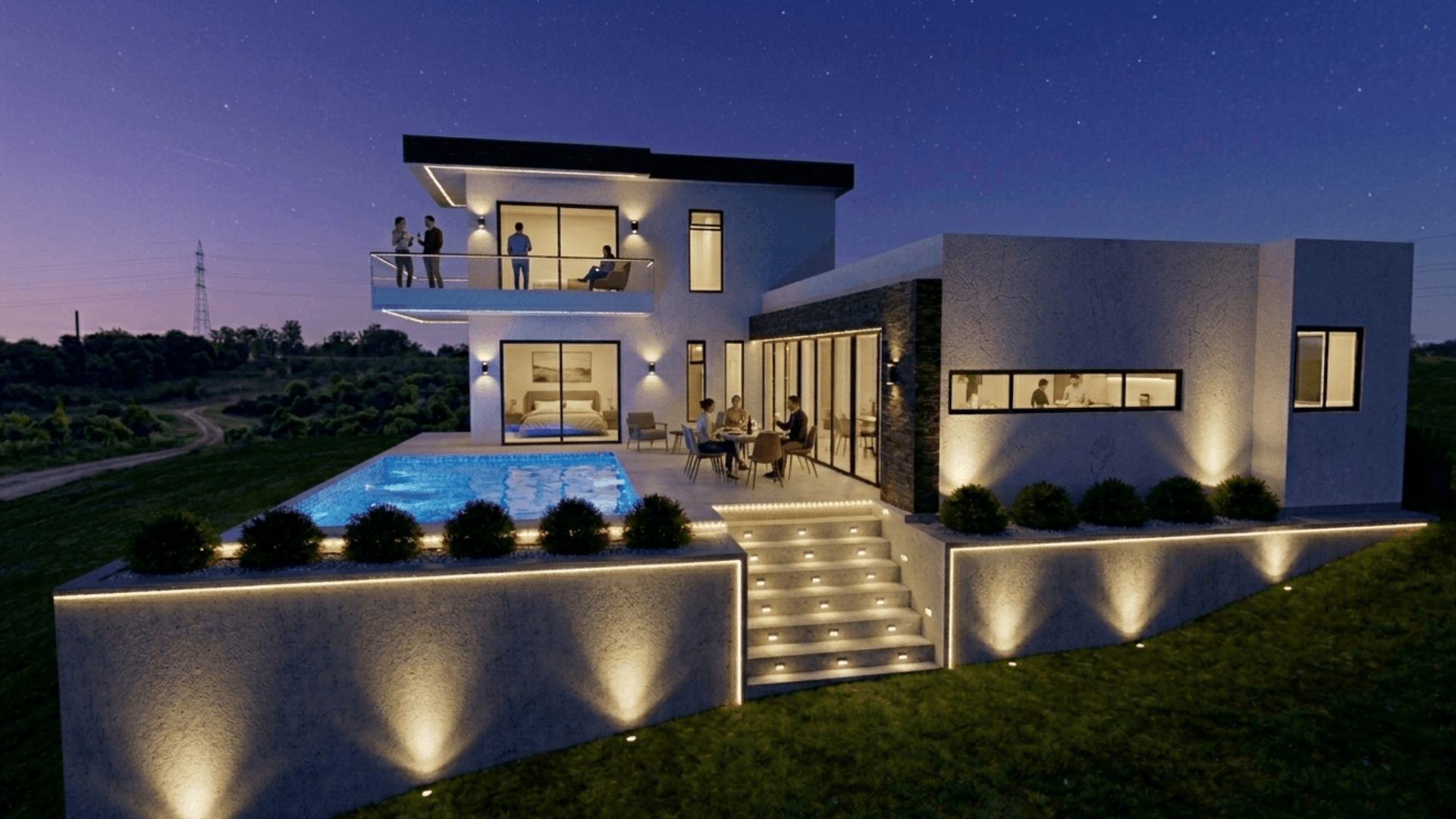 Diseño residencial con fachada protagonista creado por Fabrique